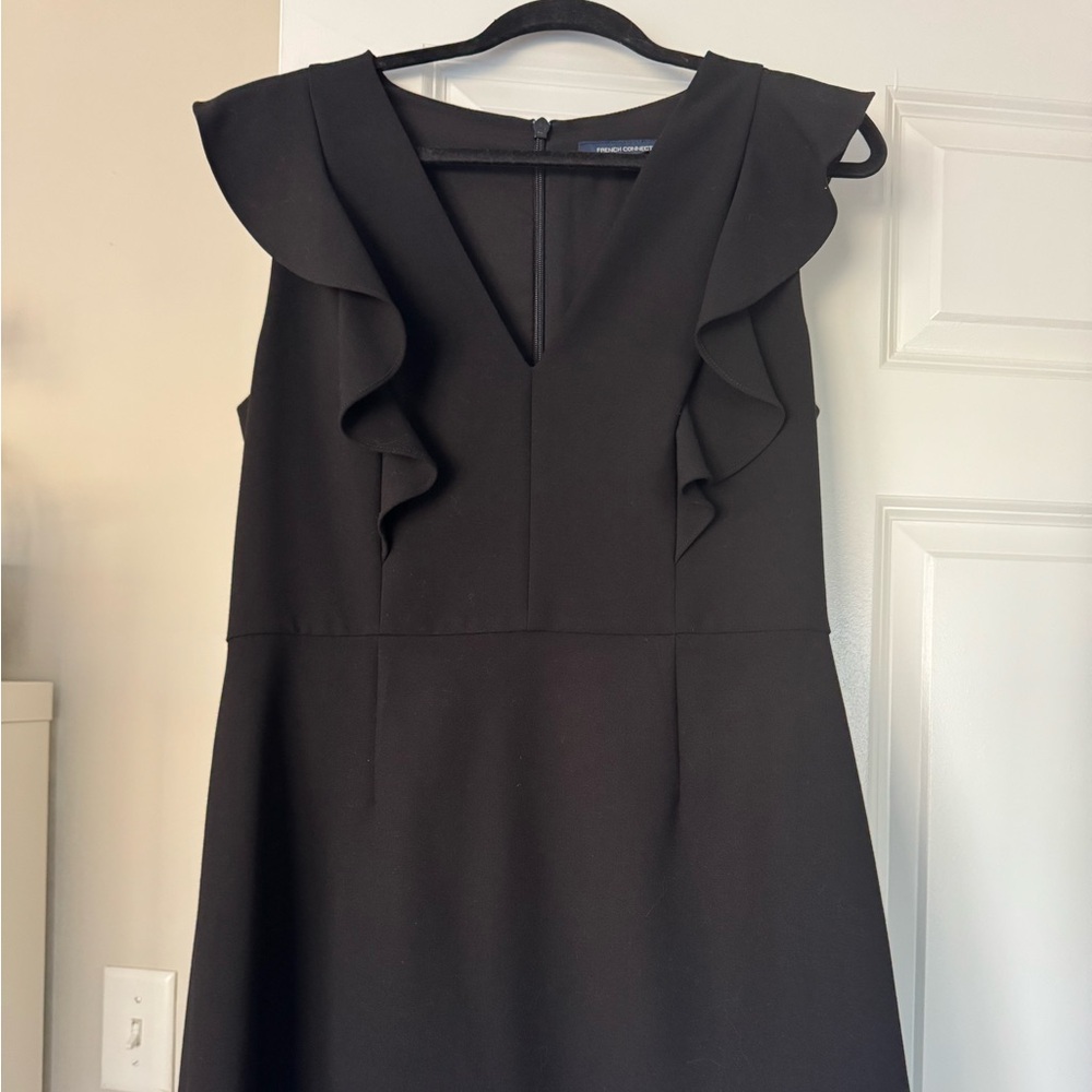 French Connection Black Ruffle Mini Dress - Picture 2 of 5